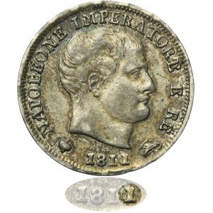 Italy, Kingdom of Italy, Napoleon I, 5 Soldi Milan 1811 M - overstruck from 1810