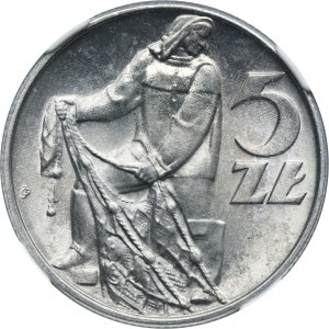 5 złotych 1974 Rybak - NGC MS63