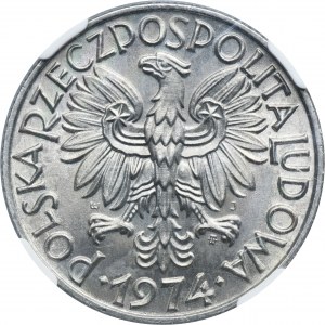 5 złotych 1974 Rybak - NGC MS63