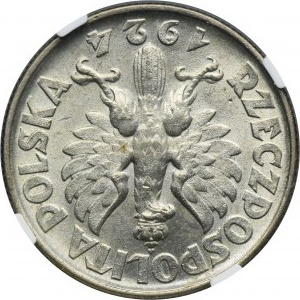 Kobieta i kłosy, 2 złote Filadelfia 1924 - ODWROTKA - NGC UNC DETAILS