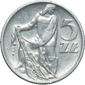 5 złotych 1958 Rybak - wąska ósemka