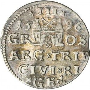 Sigismund III Vasa, 3 Groschen Riga 1596 - LI