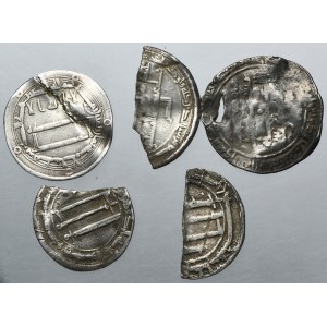 Lot, Abbasids and Samanids, Dirhams (5 pcs.)