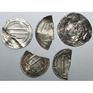 Lot, Abbasids and Samanids, Dirhams (5 pcs.)