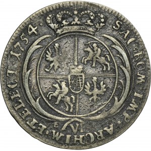 Augustus III of Poland, 6 Groschen Leipzig 1754 EC