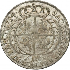 Augustus III of Poland, 1/4 Thaler Leipzig 1754 EC - RARE