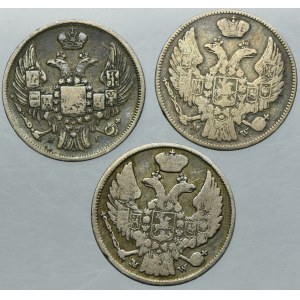 Satz, 15 Kopeken = 1 Zloty Warschau (3 Stk.)