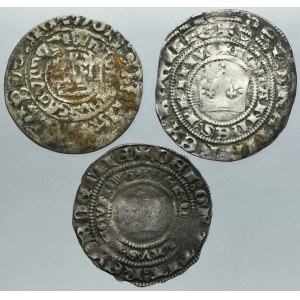 Lot, Bohemia, Wenceslas II, Johann I and Ladislaus II Jagiellon, Prague groschen Kuttenberg (3 pcs.)