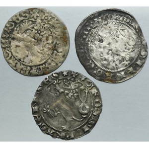 Lot, Bohemia, Wenceslas II, Johann I and Ladislaus II Jagiellon, Prague groschen Kuttenberg (3 pcs.)