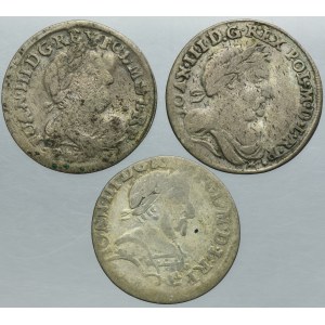 Lot, John III Sobieski, 6 Groschen (3 pcs.)
