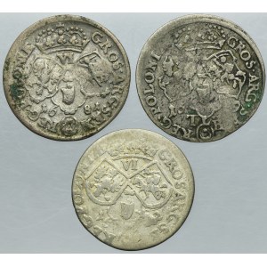 Lot, John III Sobieski, 6 Groschen (3 pcs.)