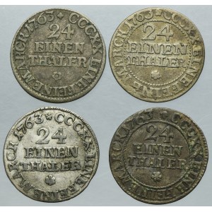 Lot, Augustus III of Poland, 1/24 Thaler Leipzig 1763 (4 pcs.)