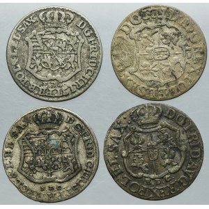 Lot, Augustus III of Poland, 1/24 Thaler Leipzig 1763 (4 pcs.)