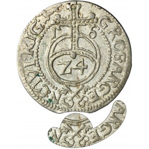 Sigismund III Vasa, 3 Polker Riga 1616 - VERY RARE, coat of arms without cross