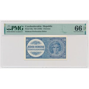 Czechoslovakia, 1 Koruna (1946) - PMG 66 EPQ