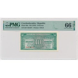 Czechoslovakia, 10 Korun (1945) - PMG 66 EPQ