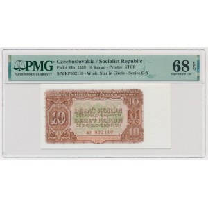 Tschechoslowakei, 10 Kronen 1953 - PMG 68 EPQ - TOP POP