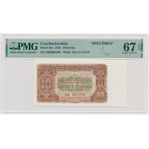 Czechoslovakia, 10 Korun 1953 - SPECIMEN - PMG 67 EPQ - TOP POP