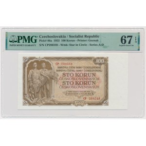 Tschechoslowakei, 100 Kronen 1953 - PMG 67 EPQ