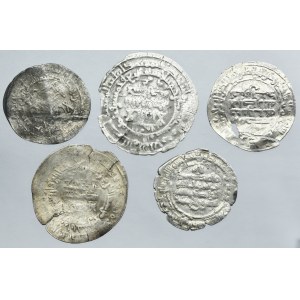 Lot, Abbasids and Samanids, Dirhams (5 pcs.)