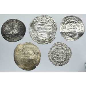 Lot, Abbasids and Samanids, Dirhams (5 pcs.)