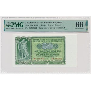 Tschechoslowakei, 50 Kronen 1953 - PMG 66 EPQ