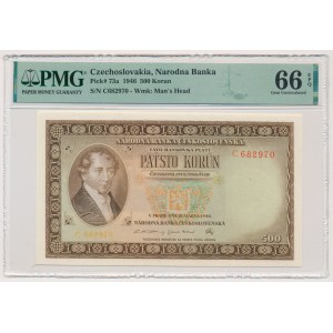 Czechoslovakia, 500 Korun 1946 - PMG 66 EPQ