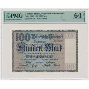 Germany, Bayern, 100 Mark 1922 - PMG 64 EPQ