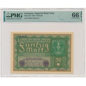 Germany, 50 Mark 1919 - PMG 66 EPQ