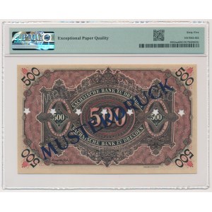 Germany, Saxony, 500 Mark 1890 - SPECIMEN - PMG 65 EPQ