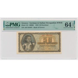 Greece, 50 Drachmai 1943 - PMG 64 EPQ