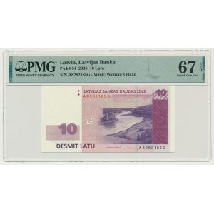Latvia, 10 Lati 2008 - PMG 67 EPQ