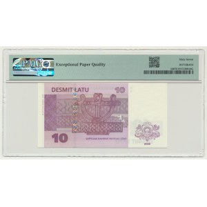 Latvia, 10 Lati 2008 - PMG 67 EPQ