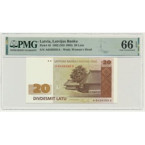 Latvia, 20 lats 1992 - PMG 66 EPQ