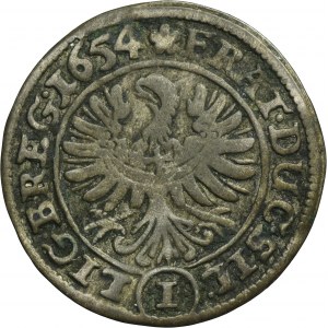 Silesia, Duchy of Liegnitz-Brieg-Wolau, Georg III, Ludwig IV, Christian, 1 Kreuzer Brieg 1654 - RARE