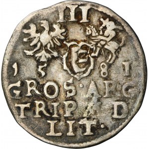 Stephen Bathory, 3 Groschen Vilnius 1581