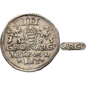 Stephan Bathory, 3 Groschen Vilnius 1585 - RARE