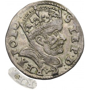 Stephen Bathory, 3 Groschen Posen 1586 - UNLISTED, date on the left, RE•X error