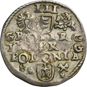 Stephen Bathory, 3 Groschen Posen 1586 - UNLISTED, date on the left, RE•X error