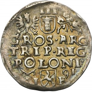 Sigismund III Vasa, 3 Groschen Posen 1591 - wide head