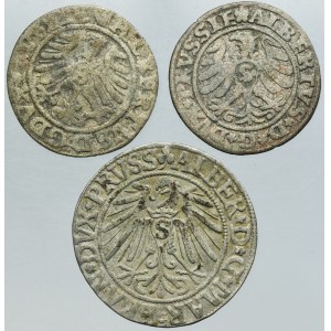 Lot, Ducal Prussia, Albert of Hohenzollern, Schilling and Groschen Königsberg (3 pcs.)
