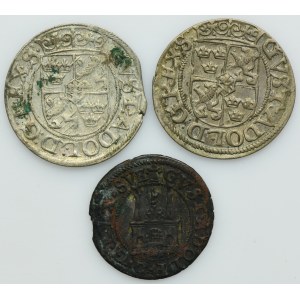 Lott, Riga under Sweden, Gustav II Adolf, 1 1/2 Schilling and 3 polker (3 pcs.)