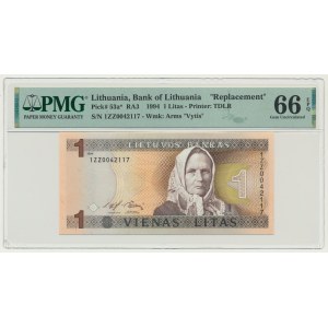 Lithuania, 1 Litas 1994 - replacement - PMG 66 EPQ