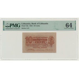 Lithuania, 10 Centu 1922 - PMG 64