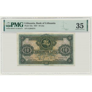 Lithuania, 10 Litu 1927 - PMG 35