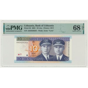 Lithuania, 10 Litu 2001 - PMG 68 EPQ - TOP POP
