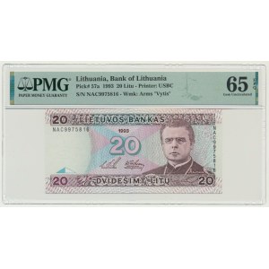 Lithuania, 20 Litu 1993 - PMG 65 EPQ