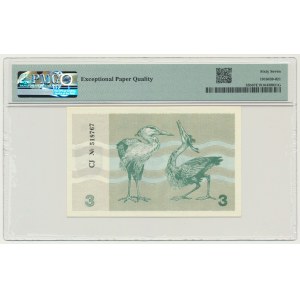 Lithuania, 3 Talonas 1991 - with text - PMG 67 EPQ