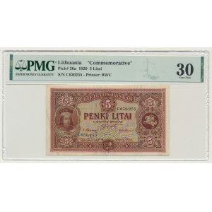 Lithuania, 5 Litas 1929 - PMG 30