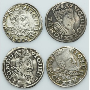 Lot, Sigismund III Vasa, 3 Goschen (4 pcs.)